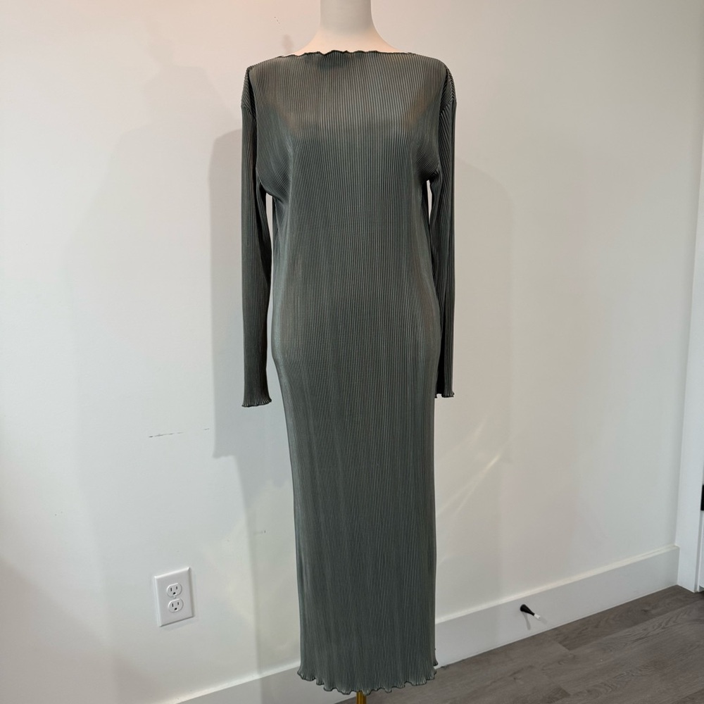 Chic Long Sleeve Gray Dress